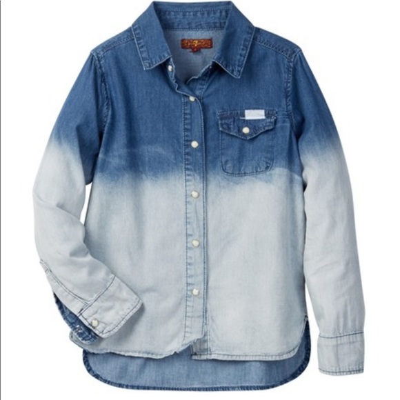 NWT 7 for all mankind girls denim shirt - Picture 1 of 5